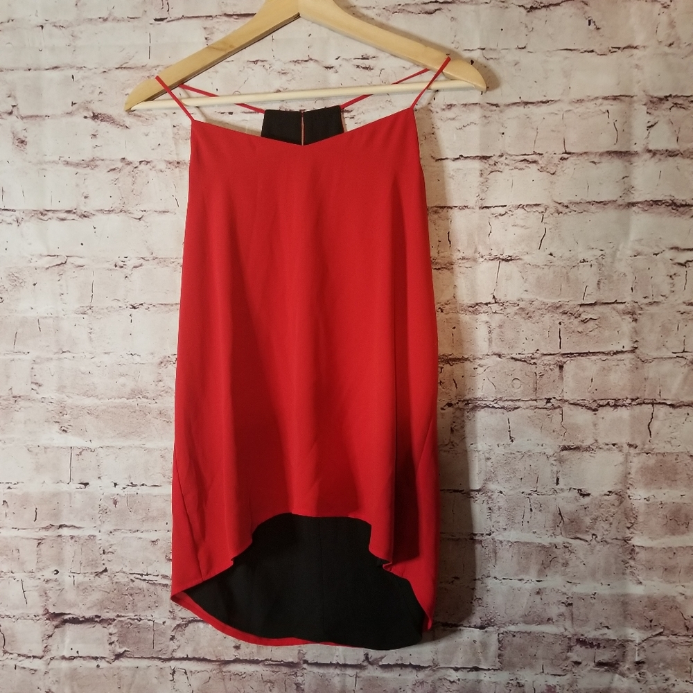 Black and red reversible tank top